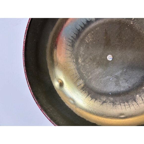 Daher Biscuit/Cookie Tin Made in England Floral Brass Finial MCM Orange - Picture 8 of 9